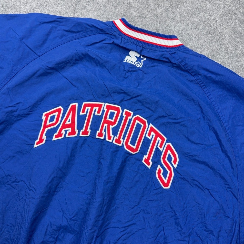 VTG New England Patriots Men Large Blue Starter NFL Pro Line Pullover Jacket 90s